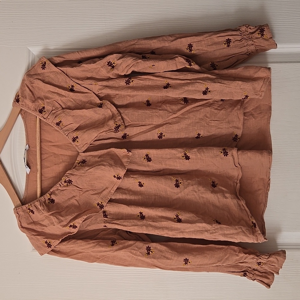 Zara Floral Statement Collar Blouse